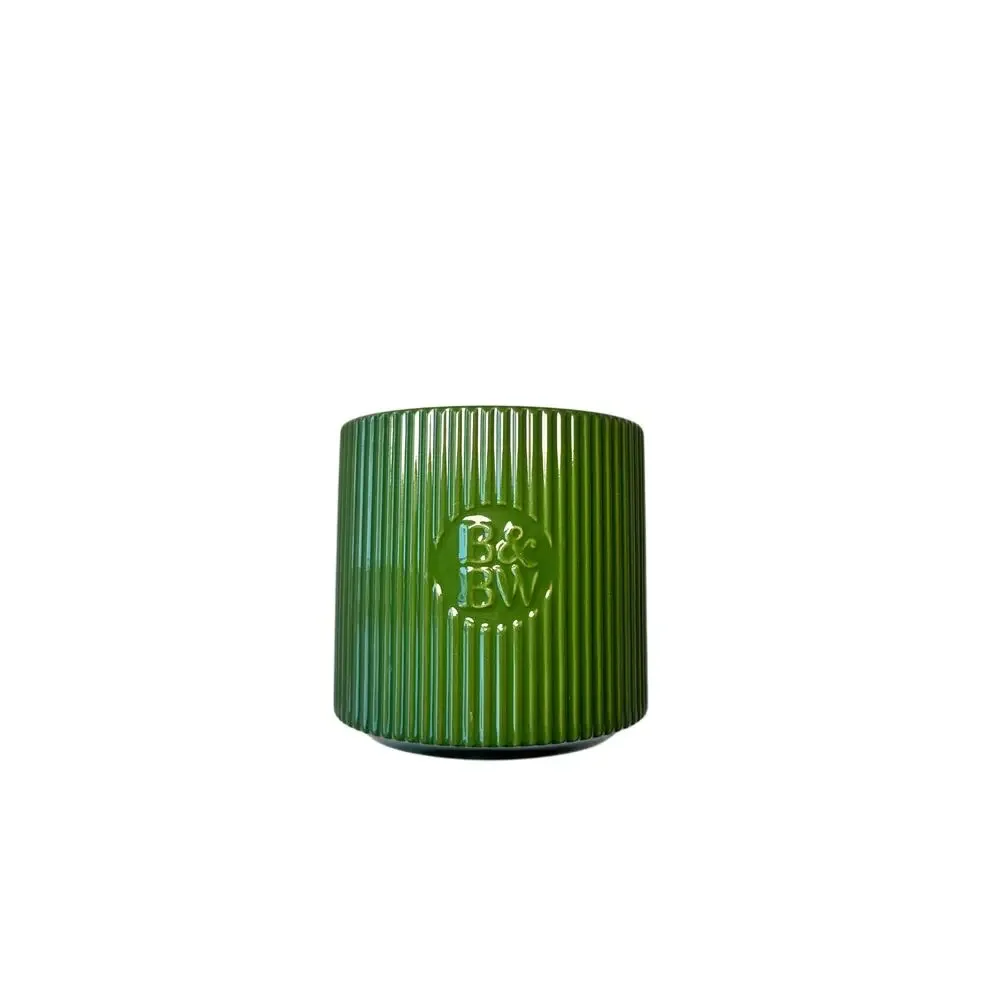 Bath & Body Works Fresh Balsam 3 Wick Candle Green Ribbed Ceramic Jar New
